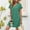 Green, variant on Sevevn Summer Beach Dresses For Women V Neck Short Sleeve Flowy Knee Length T Shirt Dress Casual Loose Sundress