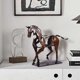 thumbnail image 3 of Estatua de caballo de metal decorativa 100 % hecha a mano, escultura de caballo moderna, artesanía, estatua de metal rústica, 3 of 5