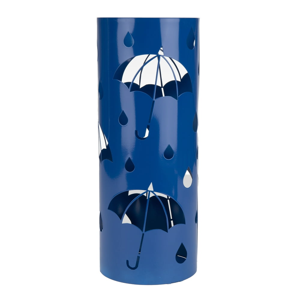 Mind Reader Metal Umbrella Stand, Umbrella Holder, Blue