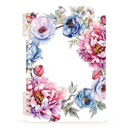 Floral Wreath Spiral Journal Notebook College Ruled Notebook 8.3" x 5.7" A5 Lined Thick Paper Page