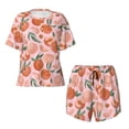 thumbnail image 4 of Lsque Painting Peach Women's Short-Sleeved Pajama Set - 2 Piece Soft and Lightweight Sleepwear Set-Large, 4 of 9