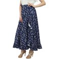 thumbnail image 3 of Phagun Navy Blue Dress Shibori Printed Women's Self Belt Cotton Ruffled Wrap, 3 of 6