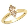 thumbnail image 7 of 1 cttw Simulated Champagne Diamond 14K Yellow Gold Engagement Ring for Women - 10x5mm Marquise Cut - Solitaire Solid Gold, 7 of 7