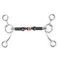 thumbnail image 2 of Black Mouth Stainless Steel Gag Bit with Copper Inlay, 3 Rings, Easy Directional Aids, Lateral Support, Oval Link Snaffle, 2 of 7