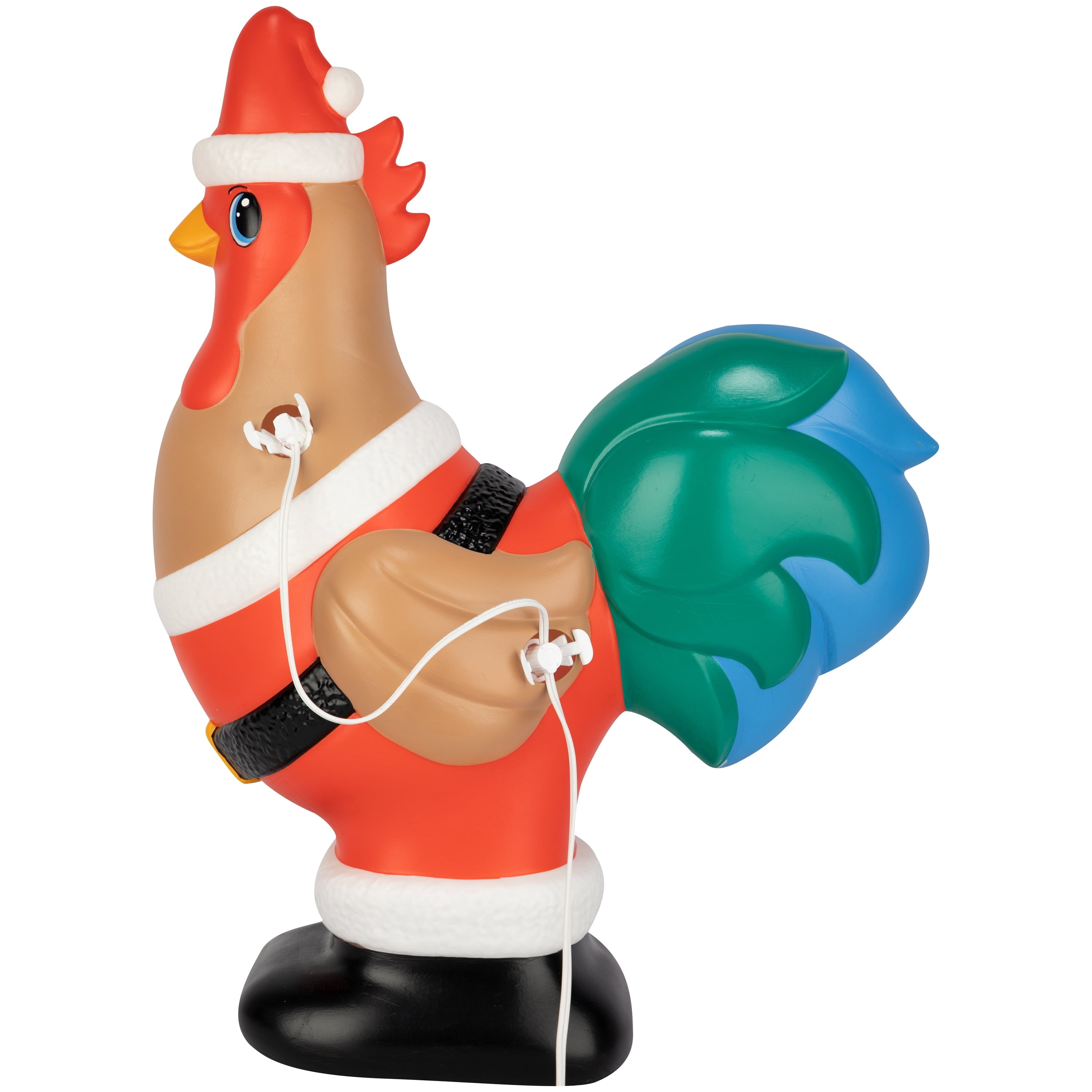 Lighted Blow Mold Rooster Indoor/Outdoor Christmas Decoration, Multicolor, 22.5", by Holiday Time