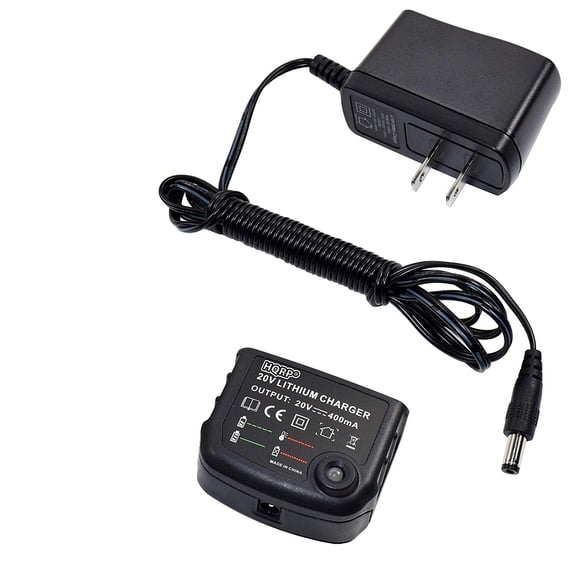 HQRP 20V Li-Ion Battery Charger fits Black and Decker LPP120 LPP120B Pole Pruning Saw, LSW120 LSW20 LSW20B Trimmer Sweeper