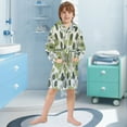 thumbnail image 5 of FORMRS Niños Bathrobe Unisex Hooded Robe Soft Plush Pajamas Sleepwear, Size 2-3T, Retro Flower Print, 5 of 7