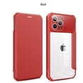 thumbnail image 1 of Compatible with iPhone 14 Pro Max Case Flip Leather Wallet Case Card Holder Detachable Magnetic Flip Cover Clear Hard Back Slim Protective Shockproof Cover for iPhone 14 Pro Max,Red, 1 of 13
