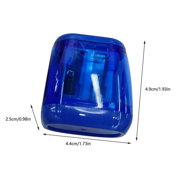 Suministros Escolares para Niños 4Pcs Afilador de Lápiz de Doble Agujero con Tapa, Oval Manual Afilador Hoja de Acero Al Carbono a Prueba de Fugas Recipiente Transparente para Oficina Escolar Portátil