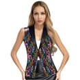 thumbnail image 1 of RUNQHUI Veste Disco à Paillettes pour Femmes Gilet Sans Manches Multicolore TTG, 1 of 5