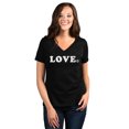 thumbnail image 2 of Love It Women's Fashion Relaxed V-Neck T-Shirt Tee Heather Black Medium, 2 of 5