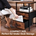 thumbnail image 5 of Coliware File Cabinet with Charging Station, Wood Printer Stand with Drawer Storage Shelves, Filing Organization Fits A4 Letter Size, Home Office Furniture for Under Desk Storage - Rustic Brown, 5 of 10