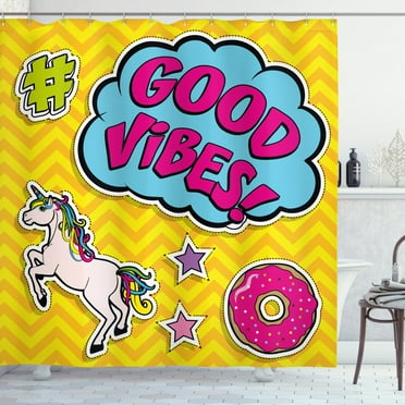 Ambesonne Chill Shower Curtain, Unicorn Donut Fun, 69"Wx84"L, Multicolor