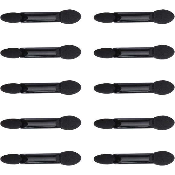 Makeup Brush Set EyeShadow Sponge Applicator 10pcs Eyeshadow Applicators Disposable Dual Sided Sponge Tipped Oval Makeup Applicator for Home Salon (Black) Eyeshadow Brush Sponge Makeup Set