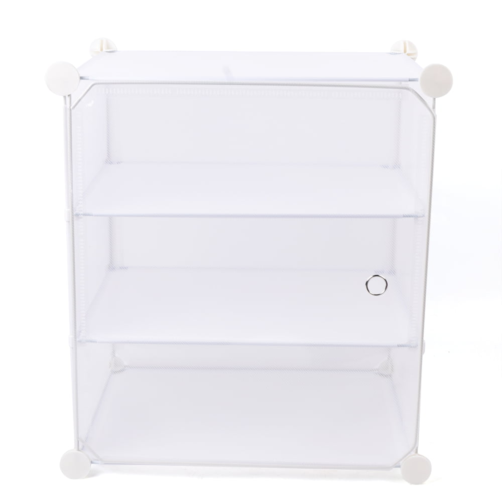 ANQIDI Dust-proof Shoe Rack Organizer 12-Tiers Stackable 96 Pairs DIY Shoe  Storage Cabinets Stand Clear Plastic Shoe Boxes (4*12) 