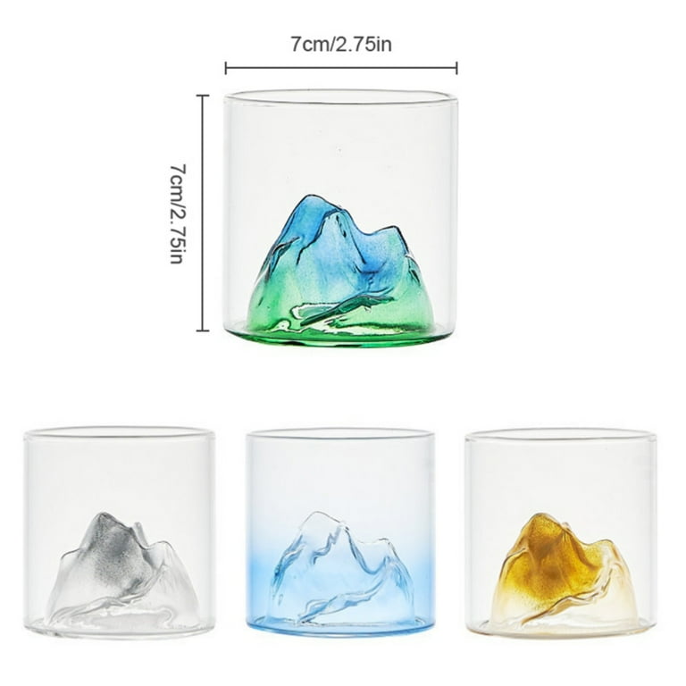 6Oz Mountain Whiskey Glass,Handmade Crystal Mountain Range