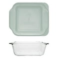 thumbnail image 2 of Pyrex 222-D 2.5Qt Deep Glass Baking Dish and 222-PC 2qt Sage Green Lid (2-Pack), 2 of 5