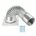 thumbnail image 1 of Unique Bargains 4 Inch Dryer Vent Wall Plate Adapter Ventilation Duct Flange with Hose White, 1 of 5