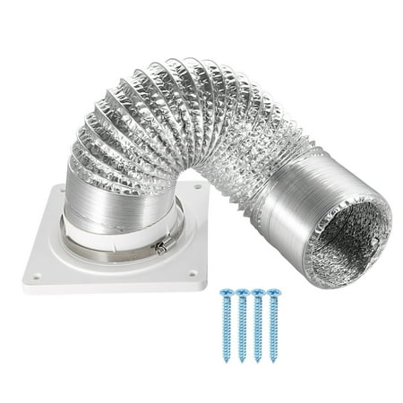 

Uxcell 4 Inch Dryer Vent Wall Plate Adapter Ventilation Duct Flange with Hose White