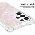 thumbnail image 4 of Compatible with Samsung Galaxy S22 Ultra Case Glitter Liquid Cute Clear Phone Case Floating Quicksand Shockproof Protective Bumper Silicone Soft TPU Case for Galaxy S22 Ultra Star Pink YB, 4 of 6