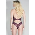 thumbnail image 2 of Music Legs Women's Halter lace teddy with waistband and a cheeky back 80054-BURGUNDY, 2 of 3