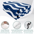 thumbnail image 4 of Twin Quilt Set 68''x86'', Navy Blue White Lightweight Summer Bedspread Coverlet Set with 2 Pillow Shams, Abstract Waves Water Ripple Striped Breathable All Season Quilt Bedding for Dorm/Bedroom, 4 of 9