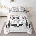 thumbnail image 2 of Homewish Happy Camping 7pcs Bedding Comforter Set,Camper Car Rv Queen Bedding Sets,Old Wooden Board Queen Sheet Sets For Teens Girls,Super Cozy Room Decor Reversible, 2 of 8