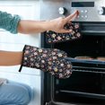 thumbnail image 2 of Pioneer Flower Floral Print Pattern 1-Pack Oven Mitts Set, Heat Resistant Kitchen Gloves, 7.7" X 12", 2 of 6