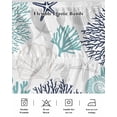 thumbnail image 5 of Teal Blue Grey Coastal Wrap Around Bed Skirts for King Bed 16" Drop,Bed Skirt with Adjustable Elastic Belt Dust Ruffle Bed Valance for Bedroom Hotel Summer Beach Coral Shell Starfish Bed Frame Cover, 5 of 7