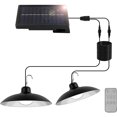 thumbnail image 1 of Lámpara solar para exteriores, luz solar LED de 4 modos con sensor de movimiento, control remoto, panel solar ajustable de 360°, 3 niveles de brillo, lámpara solar impermeable IP65, 1 of 5