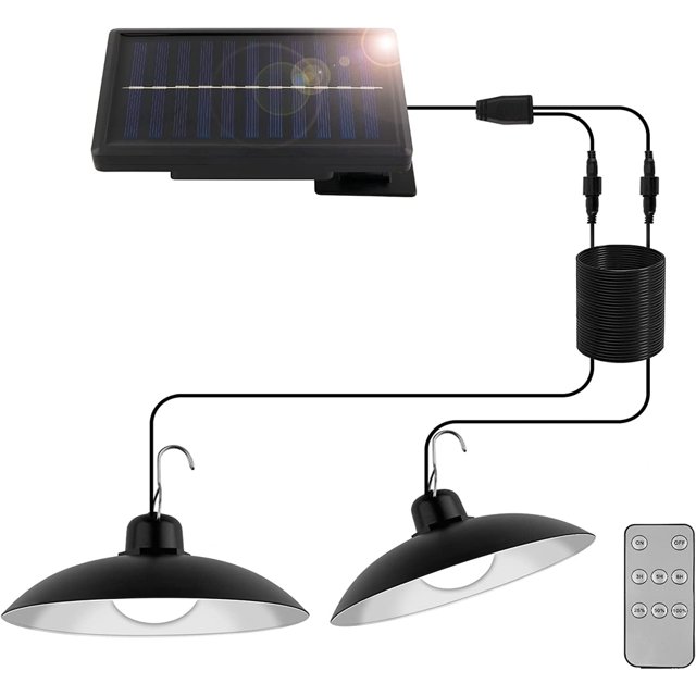 Lámpara solar para exteriores, luz solar LED de 4 modos con sensor de movimiento, control remoto, panel solar ajustable de 360°, 3 niveles de brillo, lámpara solar impermeable IP65