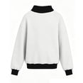 thumbnail image 4 of Kids' Sweatshirt Contrast Trim Mock Neck Long Sleeve Casual Pullover Basic Comfortable Solid Color Fall Top, 4 of 4