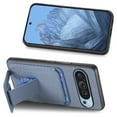 thumbnail image 5 of Carbon Fiber Texture Wallet Case for Google Pixel 8A Phone Case with Card Holder and Kickstand, Magnetic for Google Pixel 8A Car Mount Military Grade Shockproof Protection Cover, Blue, 5 of 11
