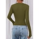 thumbnail image 5 of Remera PRETTYGARDEN 2025 Manga Larga Ajustada Crop Top Verde Militar Talle S, 5 of 8