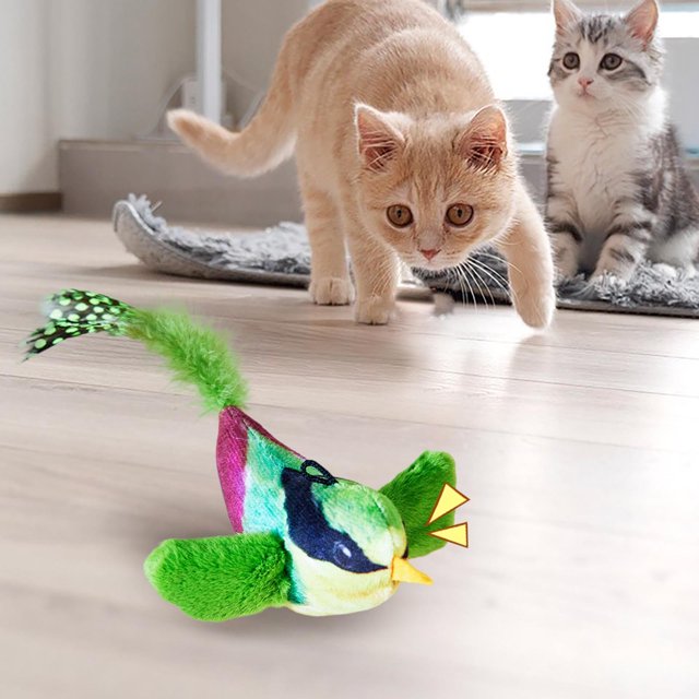 Interactive Chirping Bird Cat Flapping Bird Cat Toy Chirping Bird Cat Toy Flapping Chirping Bird Automatic Cat Toy For Cat Exercise & To Self Play Relie