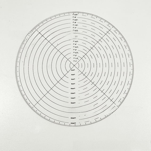 Regla acrílica de 10 pulgadas, regla de plástico, regla de costura, plantilla circular, centro transparente, acrílico, dibujo, círculo