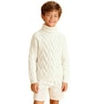 thumbnail image 4 of OGLCCG Boys Turtleneck Sweaters Kids Winter Soft Thick Warm Cable Knit Pullover Sweater Solid Color Casual Long Sleeve Jumpers 1-10 Years, 4 of 4