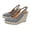 Black, variant on Women’s Herringbone Espadrille Wedge Sandals - Nautical Style Closed-Toe Heels