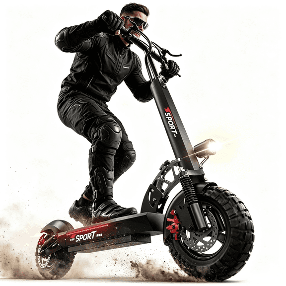 Off Road Electric Scooter,Peak 1200W 45Mile Long Range 25Mph 3Speed, Dual & Seat Suspension All Terrain Tire Ride Heavy Duty Foldable Scooter with Seat UL2272