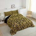thumbnail image 3 of Manfei Cheetah Print 2pcs Bedding Comforter Set,Bling Glitter Twin Comforter Sets,Black Golden Breathable Bedding Set,Super Cozy Animal Room Decor,Reversible, 3 of 8
