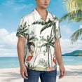 thumbnail image 5 of Kll Men'S Hawaiian Shirt Short Sleeve Button Down Beach Shirts-Flamingo Palm Trees, 5 of 8