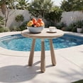 thumbnail image 2 of Furnibear 18" Outdoor Solid Mahogany Side Table, Thickened Top with Classic X-Frame Legs, Weather-Resistant Patio End Table for Garden, Deck, Poolside & Balcony, Natural Brown, Easy Assembly, 2 of 11