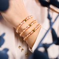 thumbnail image 2 of Champagne Supernova | Gold | Galaxy Glass Macrame Bead Bracelet, 2 of 14