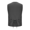 thumbnail image 6 of Iugvhana Men's Suit Vests Business Casual Vest Lightweight Formal Dress Vest Slim Fit Waistcoat for Suits Tuxedo Dark Gray XXXXL, 6 of 7
