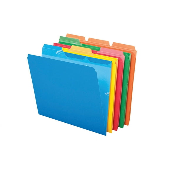 Ready-Tab Reinforced File Folders, 1/3-Cut Tabs, Letter Size, Assorted, 50/pack | Bundle of 5 Packs