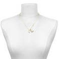 thumbnail image 2 of Delight Jewelry Silver-tone Small Long White Heart - Large Goldtone Crystal Initial - L - Charm Necklace, 17.5"+2", 2 of 4