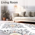 thumbnail image 2 of ODIKA 4'x6' Machine Washable Non-Slip Area Rug, Distressed Vintage Floral Medallion Featuring Ornate Botanical Motifs High Traffic Rug, Gray, 568786, 2 of 7