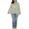 thumbnail image 2 of White Mark Women's Plus Size Printed Peasant Chiffon Blouse, 2 of 6