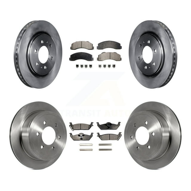 Transit Auto Front Rear Disc Brake Rotors and Ceramic Pads Kit for Car 2010-2011 Ford F-150 with 6 Lug Wheels K8T-100951