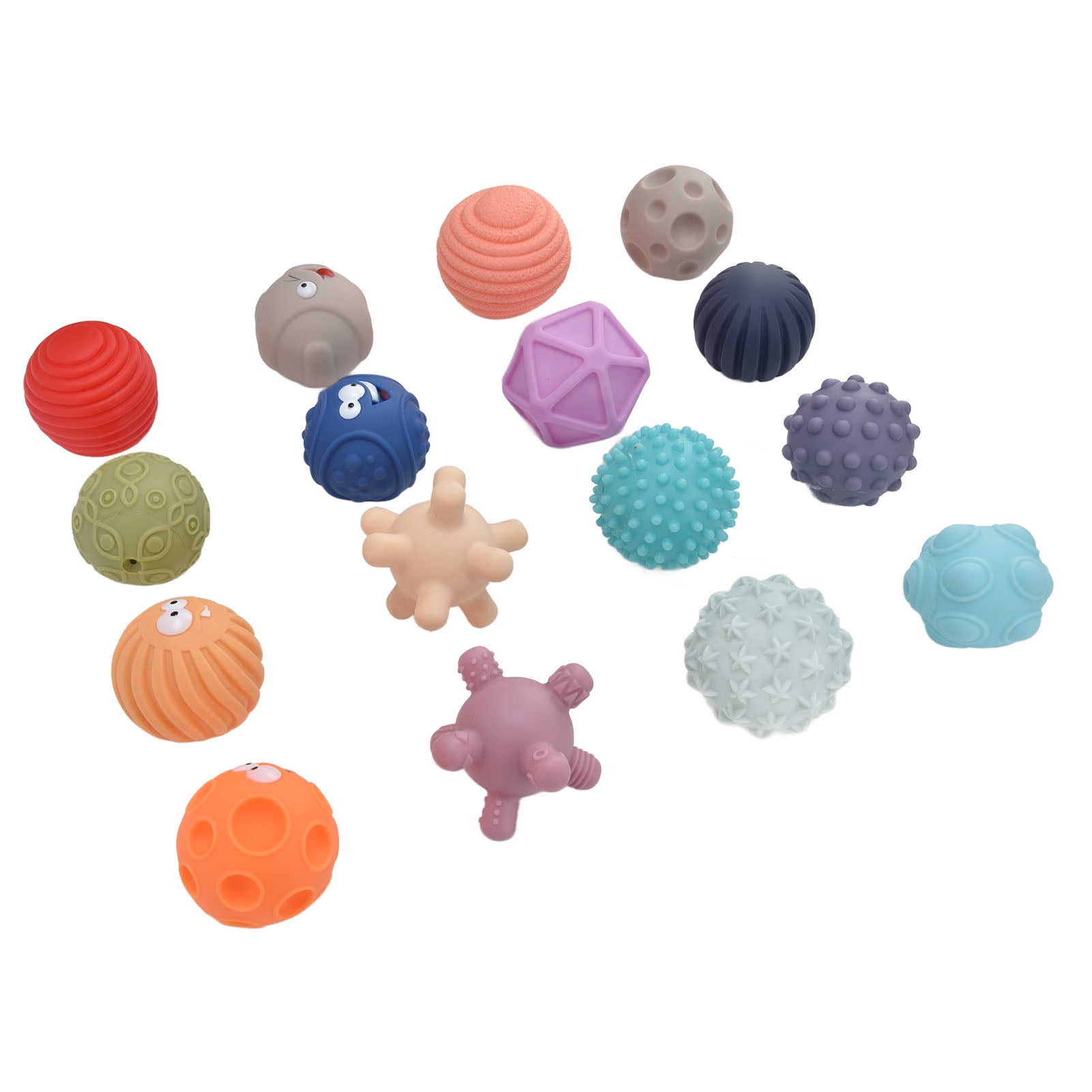 Filfeel Squeeze Sensory Toy 16pcs Baby Sensory Balls Textured Soft Massage Stress Relief Squeeze Ball Toy for Toddlers Infant Above 6 Month Baby Sensory Balls Walmart